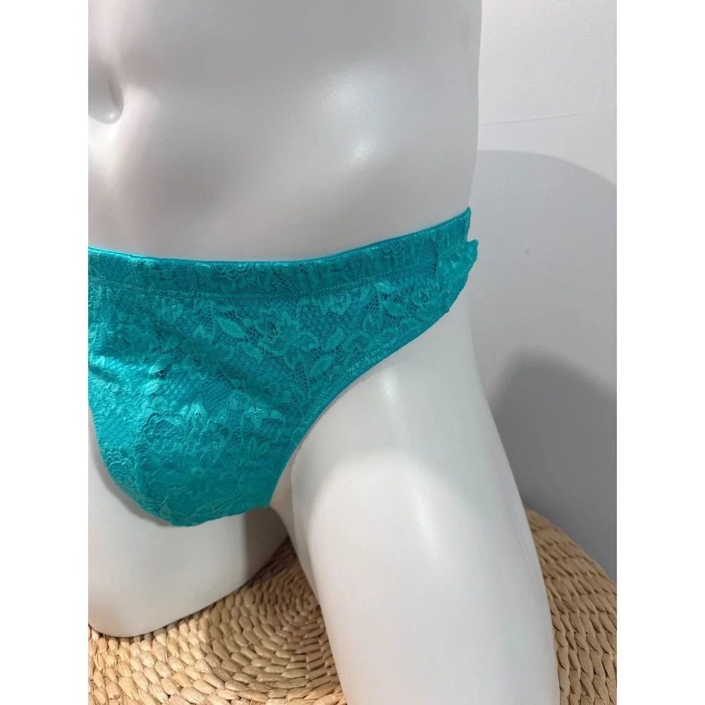 Cosabella Never Say Never Men's Classic G-String Andaman Sea Lace Thong size XL